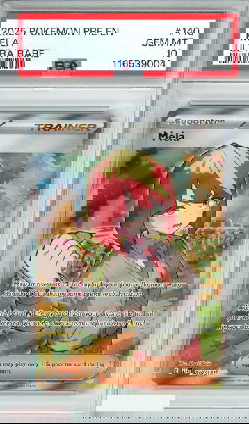 2025 POKEMON PRE EN-PRISMATIC EVOLUTIONS MELA #140 ULTRA RARE PSA 10 GEM MT