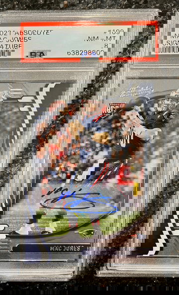 2021 Absolute Signature MAC JONES Rookie RC Auto #109 PSA 8 MINT!