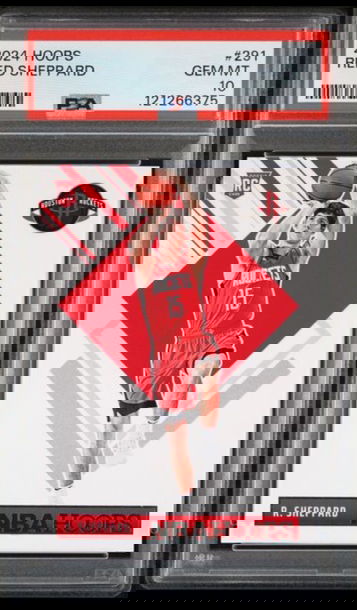 2024 Panini NBA Hoops #291 Reed Sheppard Rookie PSA 10 Houston Rockets Insert