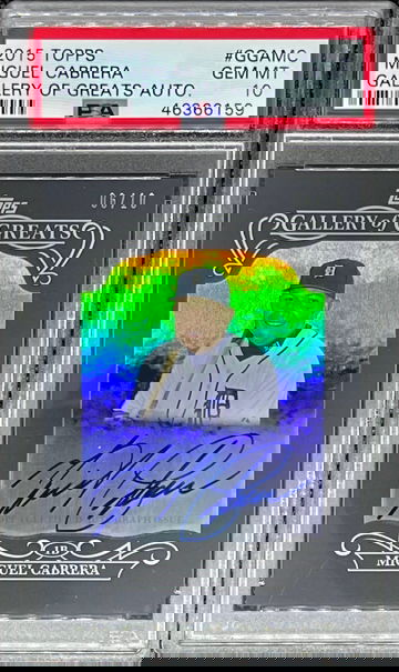 2015 Topps Gallery of Greats Auto /10 Miguel Cabrera PSA 10