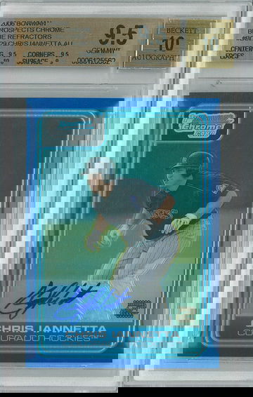 2006 Bowman Chris Iannetta Blue Refractor /150 #BC229 BGS 9.5 Auto 10