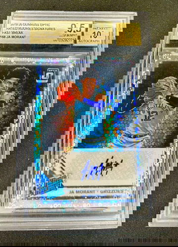 2019 Ja Morant Panini Donruss Optic Fast Break Disco Prizm Rated Rookie Auto BGS 9.5 10 #168 Autograph