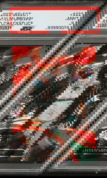 2023 Select Jaylen Brown Red Cracked Ice Mint 9 Courtside