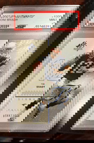 2002 SP Authentic Tom Brady PSA 9