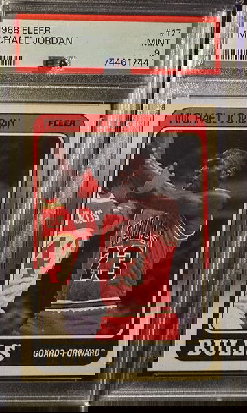 1988 Fleer Basketball #17 Michael Jordan Chicago Bulls HOF PSA 9