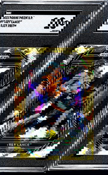 2023 Panini Prizm Draft Picks Gold Ice Prizm Trey Lance #97 SGC 10
