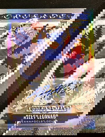 2025 Rookies & Stars  RILEY LEONARD  Silver Crusade  AUTO /99  Rookie RC #18  Colts