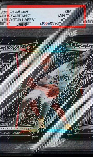 2023 Panini Obsidian Electric Etch Green Darius Garland #59 /25 PSA 9