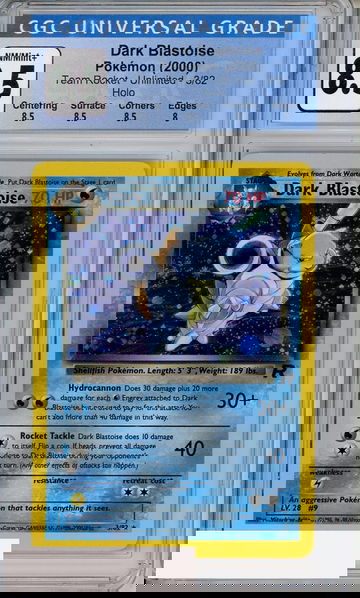 2000 POKEMON TEAM ROCKET UNLMTD HOLO DARK BLASTOISE #3 CGC 8.5