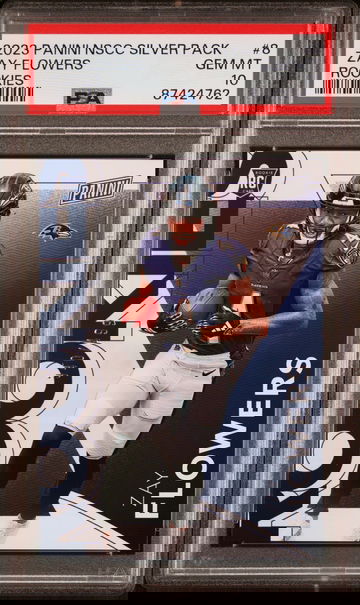 2023 PANINI NATIONAL SILVER PACKS ZAY FLOWERS /499 RC ROOKIES #8 PSA 10