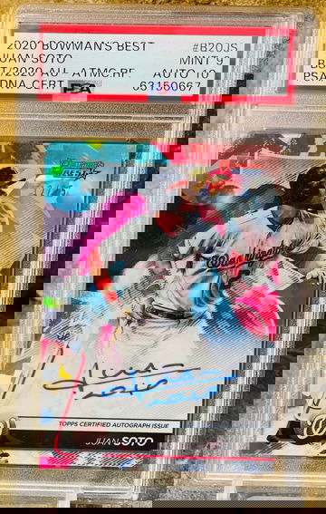 2020 Juan Soto Atomic Auto /50 PSA 9 POP 1 