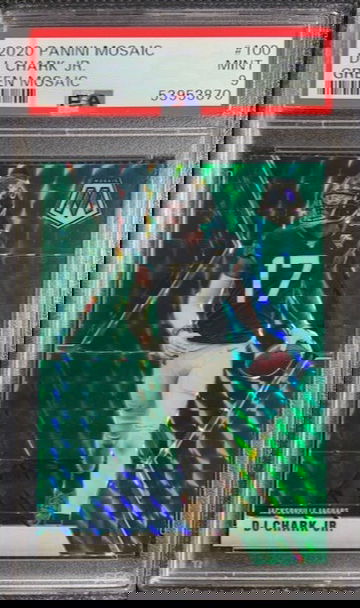 2020 Panini Mosaic Green Refractor Prizm #100 D.J. Chark Jr. PSA 9 Mint Jaguars