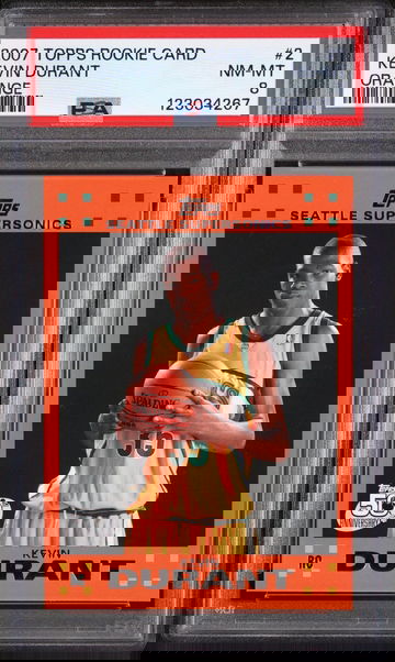 2007 Topps Rookie Card Orange Kevin Durant #2 /14 PSA 8