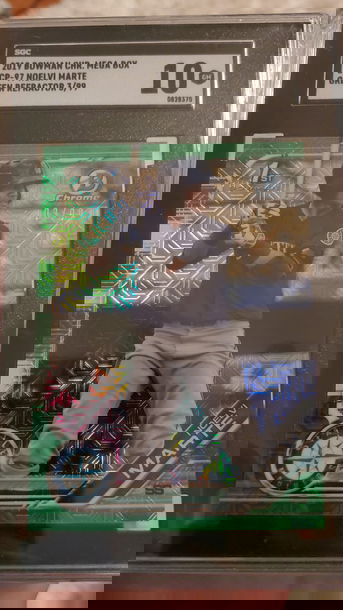 2019 Bowman Crome Mega Box - bcp 97 Noelvi Marte- Green refractor3/99 