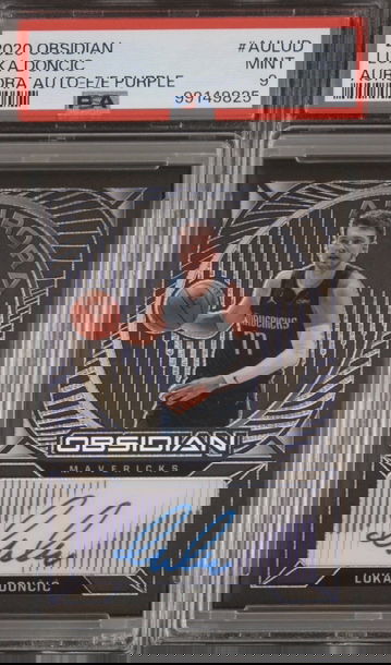 2020 Obsidian Aurora Purple Luka Doncic Auto #09/75 PSA 9 Mint!