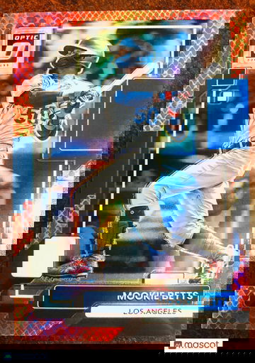 2022 Donruss Optic #184 MOOKIE BETTS Red Dragon Parallel SP #75/99 LA Dodgers