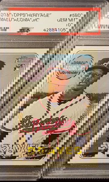 Ronald Acuna Jr Topps Heritage PSA 10 Atlanta Braves