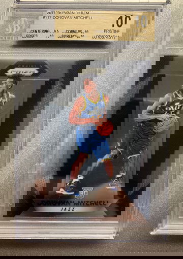 DONOVAN MITCHELL 2017 PRIZM ROOKIE BGS 10 PRISTINE (.5 FROM BLACK LABEL)