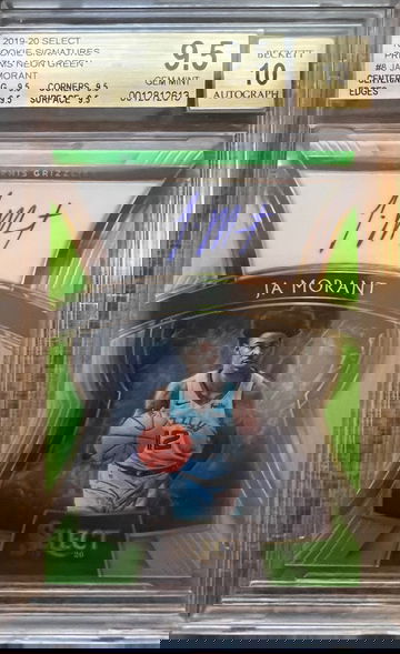 2019-20 Rookie Signatures Prizms neon green /49 Gem Mint BGS 9.5 10/10 Auto