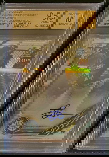 2019 Bowman Chrome Julio Rodriguez Refractor Auto BGS 9.5/10 True Gem Plus
