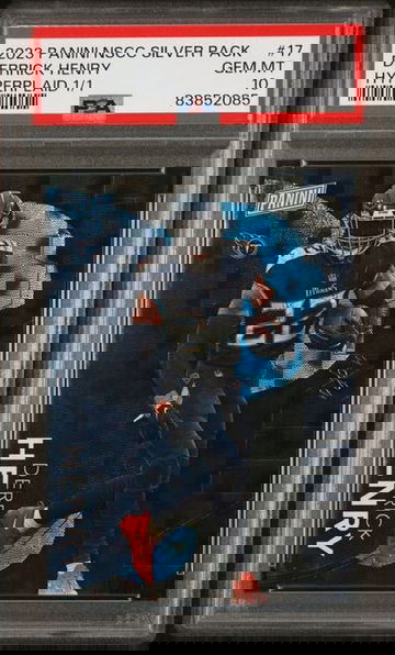 2023 Panini The National Silver Pack Derrick Henry Hyperplaid 1/1 Titans PSA 10