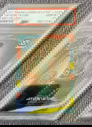 2017 Optic Jayson Tatum Red/Yellow PSA 10