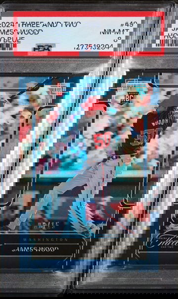 2024 Panini Three and Two Holo Blue James Wood #49 /15 PSA 8