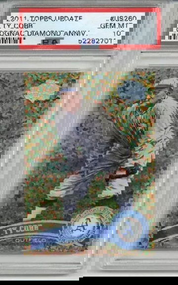 2011 TOPPS UPDATE COGNAC DIAMOND ANNIVERSARY #US260 TY COBB ATHLETICS PSA 10