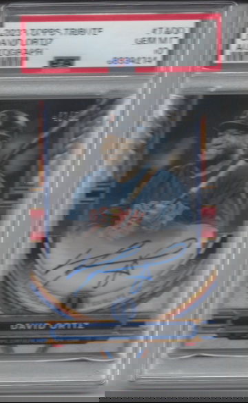 (POP 1) DAVID ORTIZ #/50 2023 TOPPS TRIBUTE BASEBALL ON CARD AUTO AUTOGRAPH PSA 10 GEM MINT