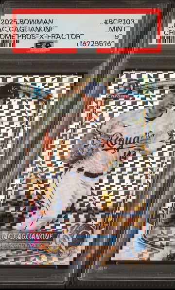 Jac Caglianone PSA 9 2025 Bowman Chrome X-Fractor #BCP103 - 1st KC ROYALS RC