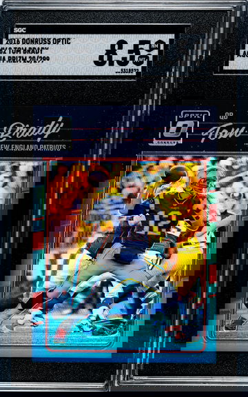 2016 Donruss Optic (first year optic) #62 Tom Brady Aqua Prizm #/299!! SGC 8.5 NM-MT+