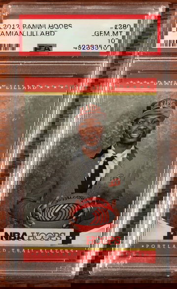 2012 Panini NBA Hoops #280 Damian Lillard Rookie RC PSA 10 GEM MINT Blazers