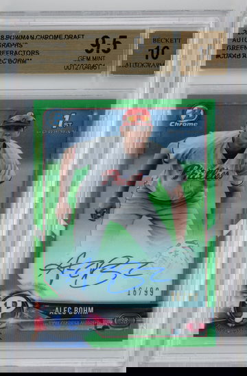 2018 Bowman Chrome Draft Autographs Green Refractors /99 Alec Bohm BGS 9.5 w 10 Autograph Pop 9