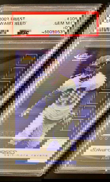 2002 Topps Finest Ed Reed #109 RC Rookie HoF - PSA 10 Gem! Ravens