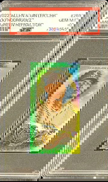 2022 Topps Chrome Allen & Ginter Julio Rodriguez Mini Green /99 PSA 10 (POP 5)