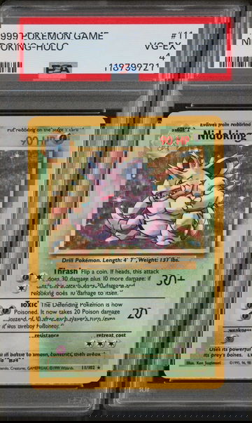 1999 Pokemon Base Set Holo Nidoking #11 PSA 4