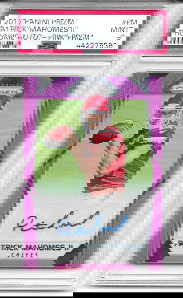 Pat Mahomes RC PINK PRIZM AUTO SP PSA 9 MINT POP 4