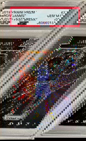 2019 PANINI PRIZM #2 LaBRON JAMES FAR OUT-FAST BREAK GEM MINT 10