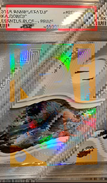 2018 Panini Status Luka Doncic Rookie Essentials Relics Prime Patch 08/10 PSA 9