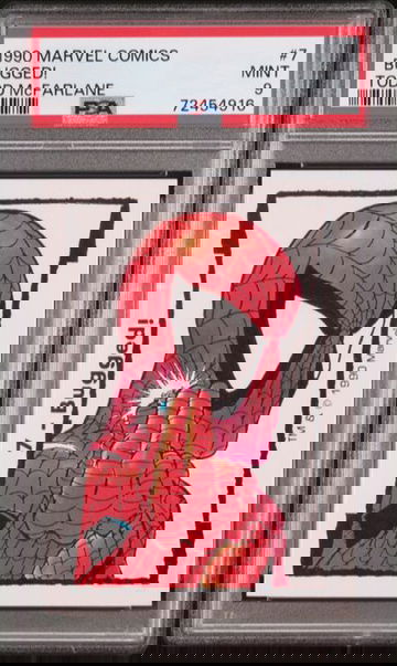 1990 COMIC IMAGES MARVEL TODD MCFARLANE BUGGED! SPIDER-MAN #7 PSA 9, POP 6, 2 HIGHER