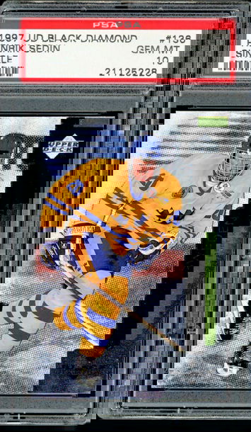 1997 UD Black Diamond #136 Henrik Sedin Single RC HOF PSA 10