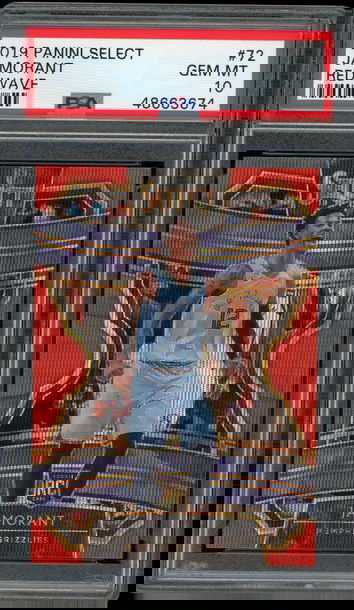 Ja Morant 2019-20 Panini Select Concourse PSA 10 Red Wave Rookie RC Card #72 WOW