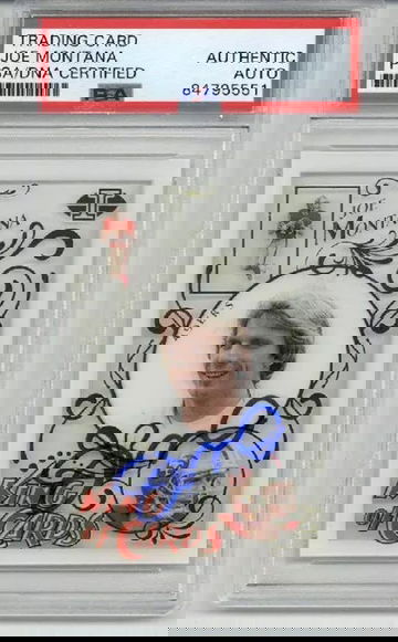 JOE MONTANA SIGNED AUTO 2021 PANINI ILLUSIONS KING OF CARDS 49ERS RARE PSA/DNA