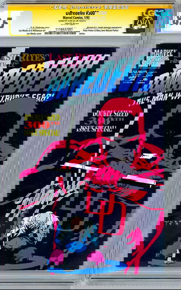 DAREDEVIL #300 CGC-SS 8.5 SIGNED BY DAREDEVIL CREATOR STAN LEE ANNIV ISSUE 1992