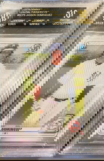 2020 Bowman 1st Chrome #BCP8 Jasson Dominguez Base BGS 10 PRISTINE BLACK LABEL