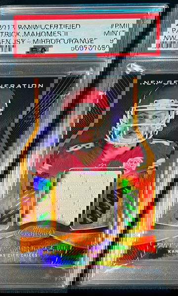 2017 Panini Certified Mirror Orange /399 RC Rookie Patrick Mahomes PSA 9