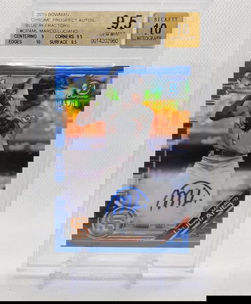 2019 Bowman Chrome Marco Luciano TRUE BLUE Refractor Auto 145/150 