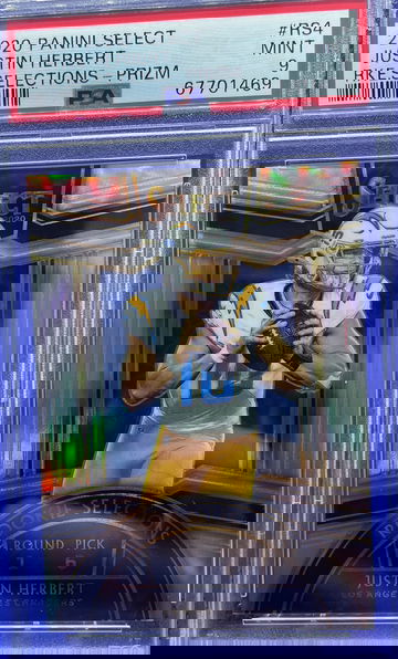 2020 Panini Select Rookie Selections Silver Prizm Justin Herbert RC PSA 9 