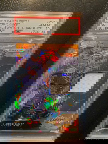 2019 Prizm Orange Ice Lebron James Sensational Swatch JSY PSA 10