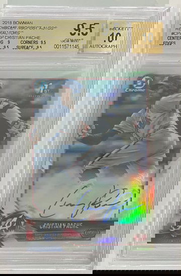Cristian Pache BGS 9.5 2018 Bowman Chrome Refractor Auto #CPACP